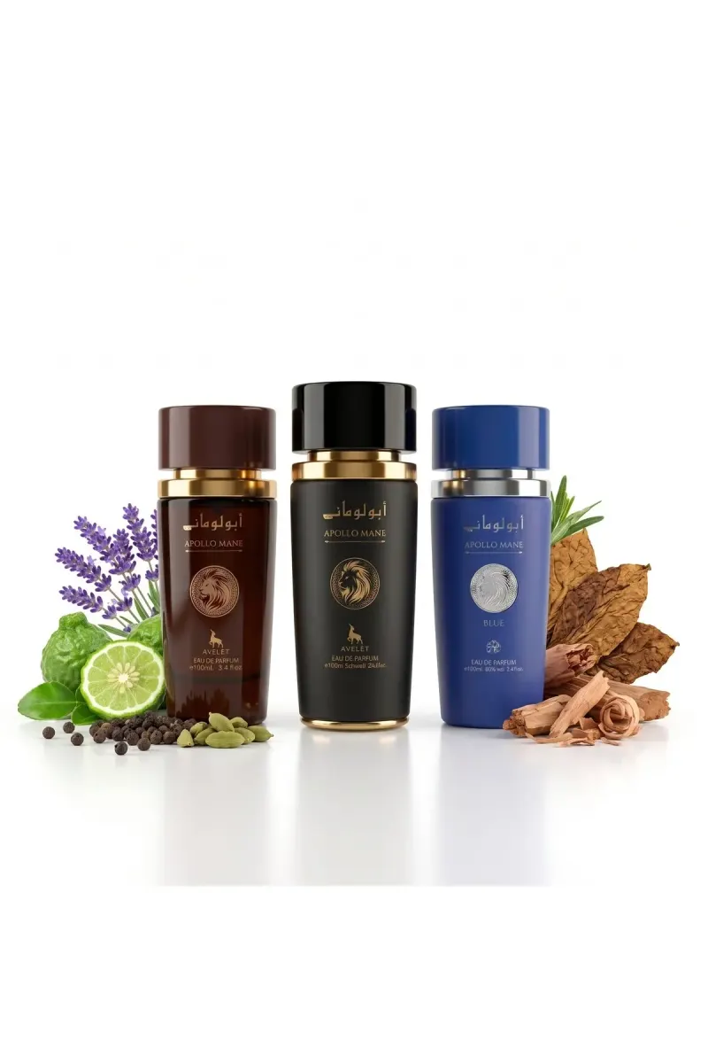 Set of 3 Oriental Men's Perfumes 100ML - Apolo Blue + Apollo Black + Apollo Brown