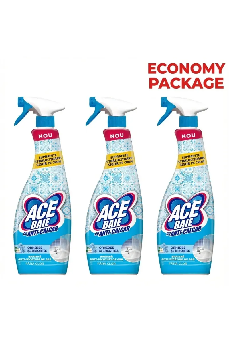 Spray, anti-limescale solution, for bathroom, 3 x 650 ml