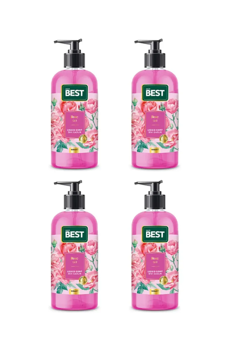 Rose Scented Liquid Soap 500ml (Pack of 4)