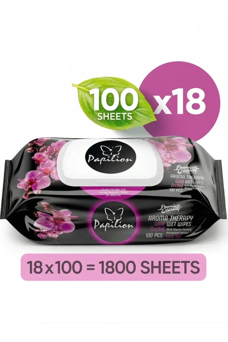 Aroma Therapy Wet Wipes - 1800 Sheets (18x100) Alcohol-Free