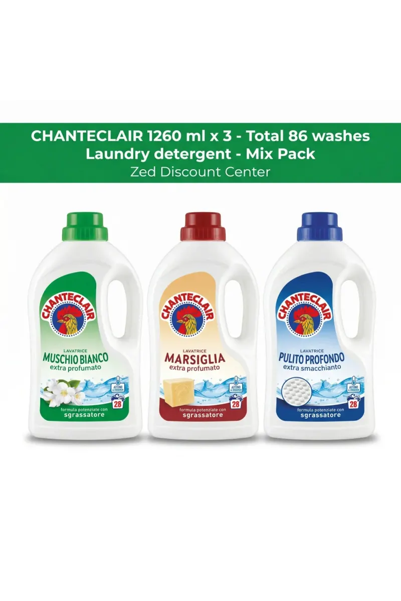 Laundry Detergent 1260ml. x3 Mix Pack (White Musk - Marseille - Pulito Profondo)
