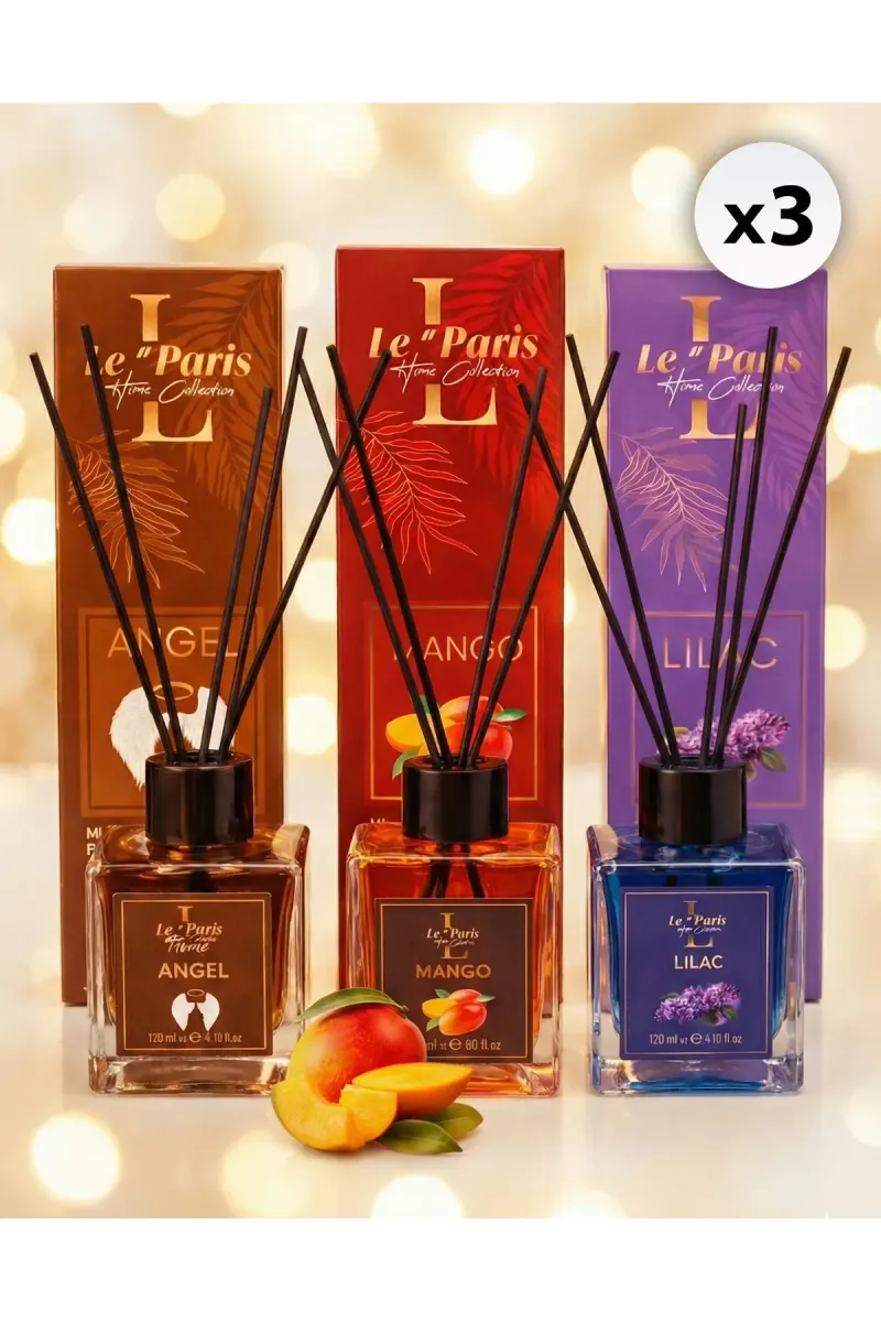 Room Freshener with Sticks 120ml x3 - Angel - Mango - Lilac