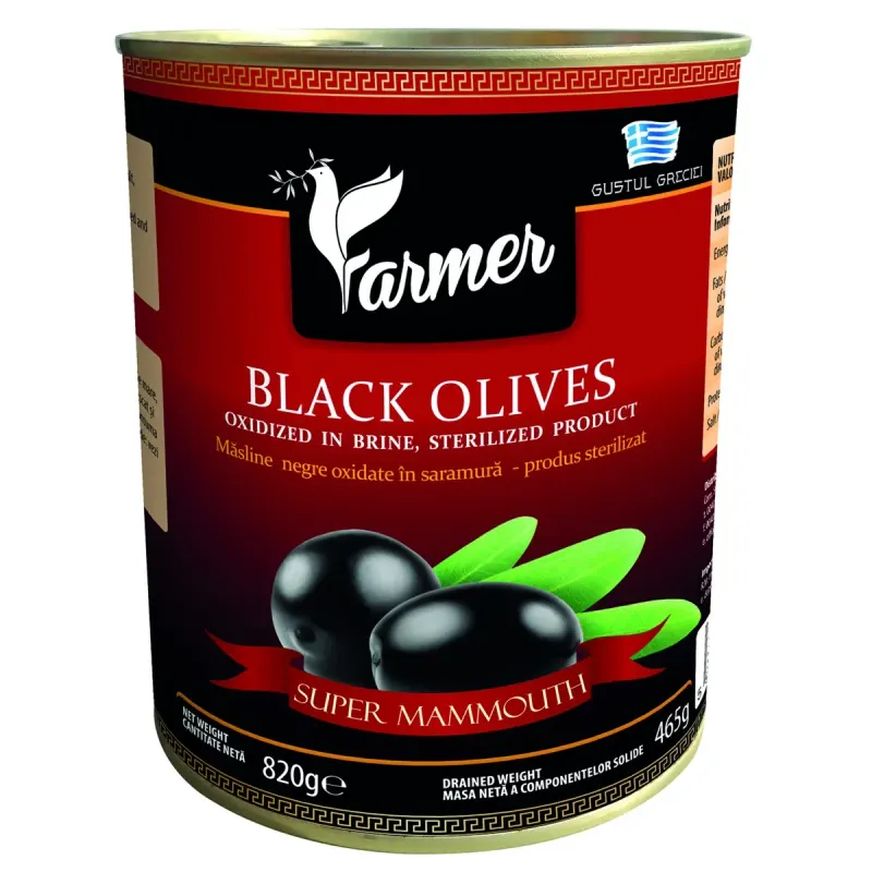 Farmer Masline Negre Super Mammouth 820 g