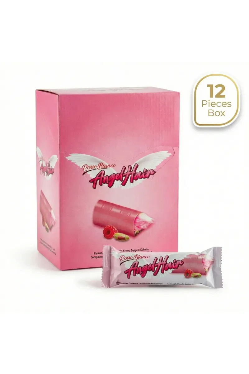 Angel Hair Raspberry Flavored Gourmet Dubai Style Viral 12 Count x 45g
