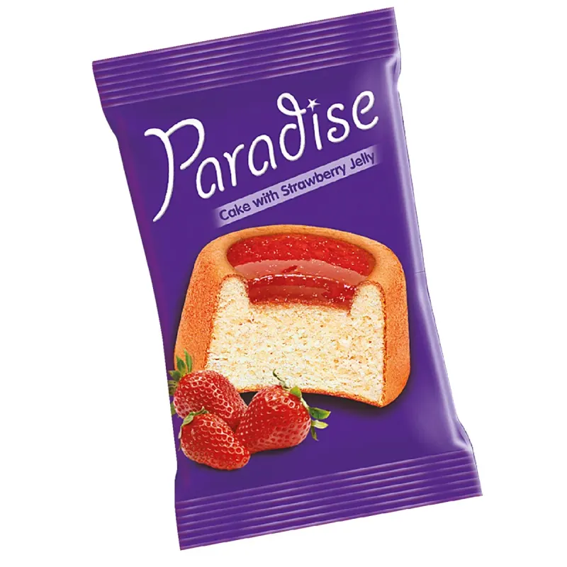 PARADISE Prajitura Glazurata cu Jeleu Capsuni 24 x 25 g