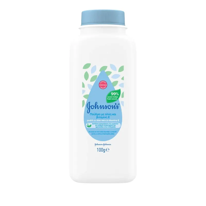 Johnson's Pudra Naturală cu Aloe Vera și Vitamina E 100 g