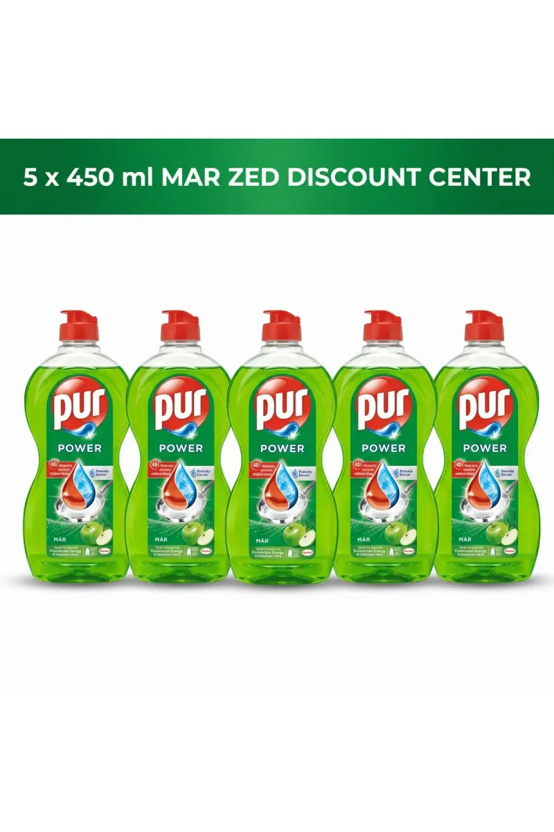 Pur Power Apple Dishwashing Detergent, 5x 450ml