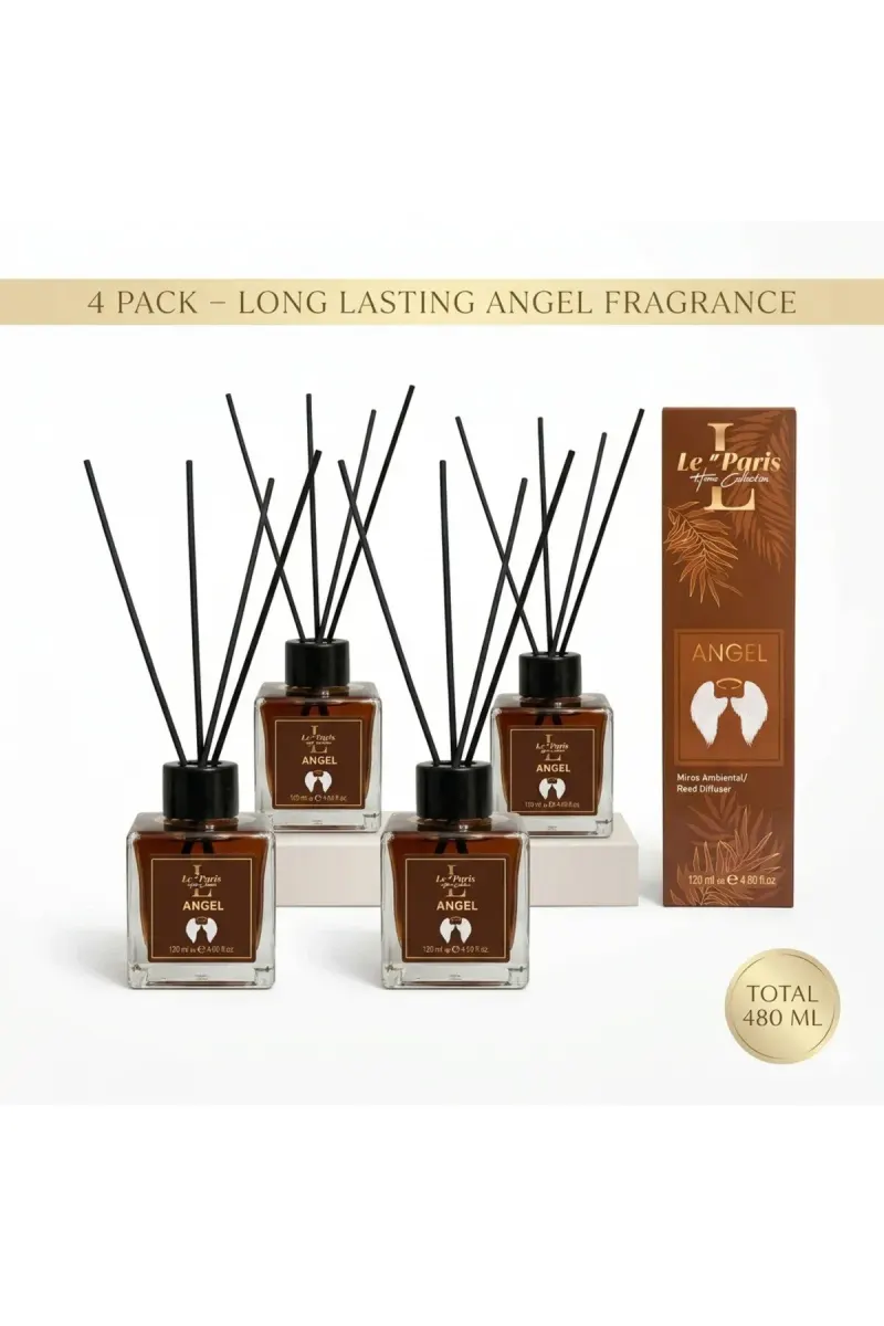Premium Reed Diffuser 4x120ml, Long-Lasting Scent - Angel