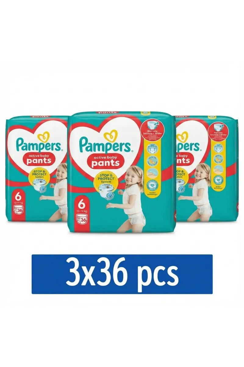 Set of 3 DIAPER PANTS NO.6 15+KG 36PCS