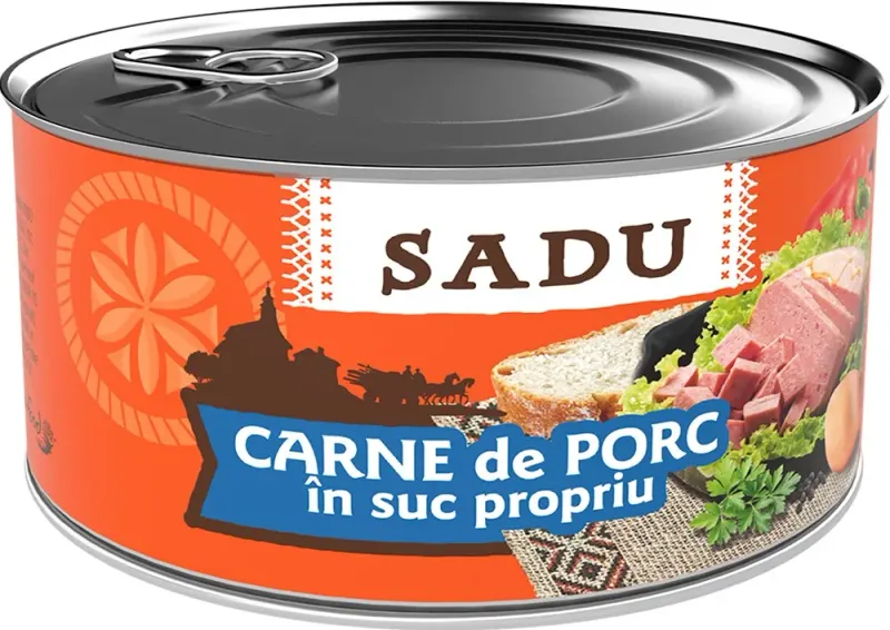 SADU Carne de porc in suc propriu 300 g