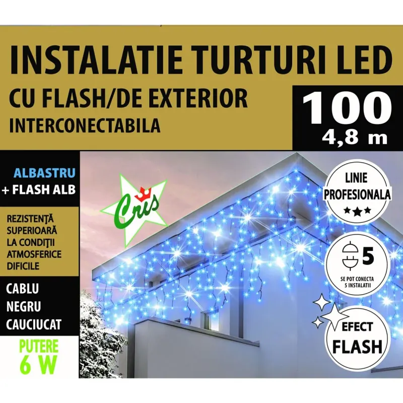 CRIS Instalatie Turturi 100 Led-Uri pentru Exterior Alba Deee 0.65 Lei