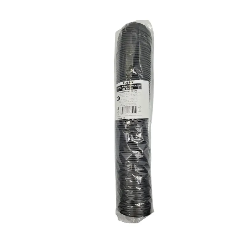 LUSSO 100 Capace Negre pentru Pahare Carton 210 ml
