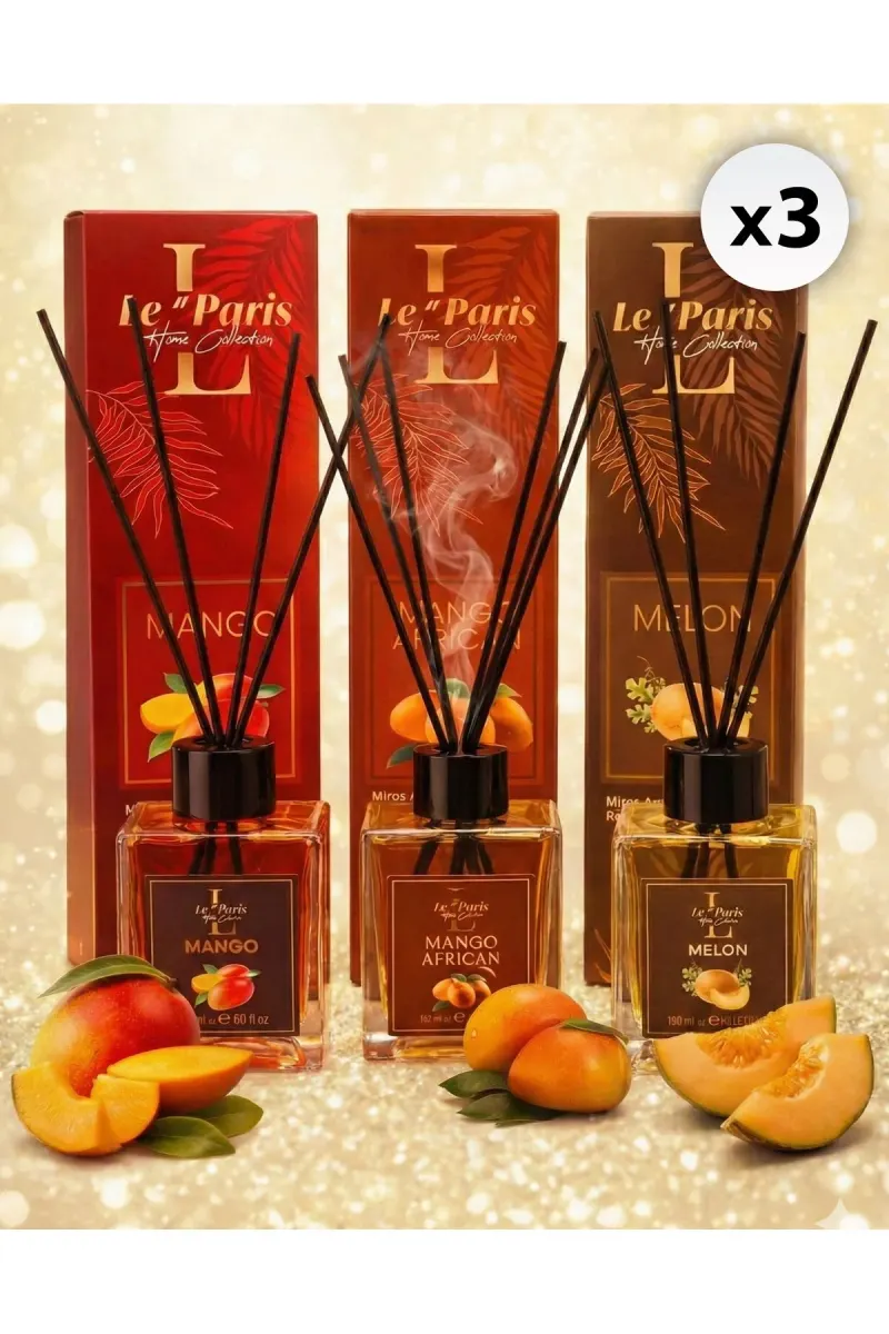 Room Freshener with Sticks 120ml x3 - Melon - Mango - Mango African