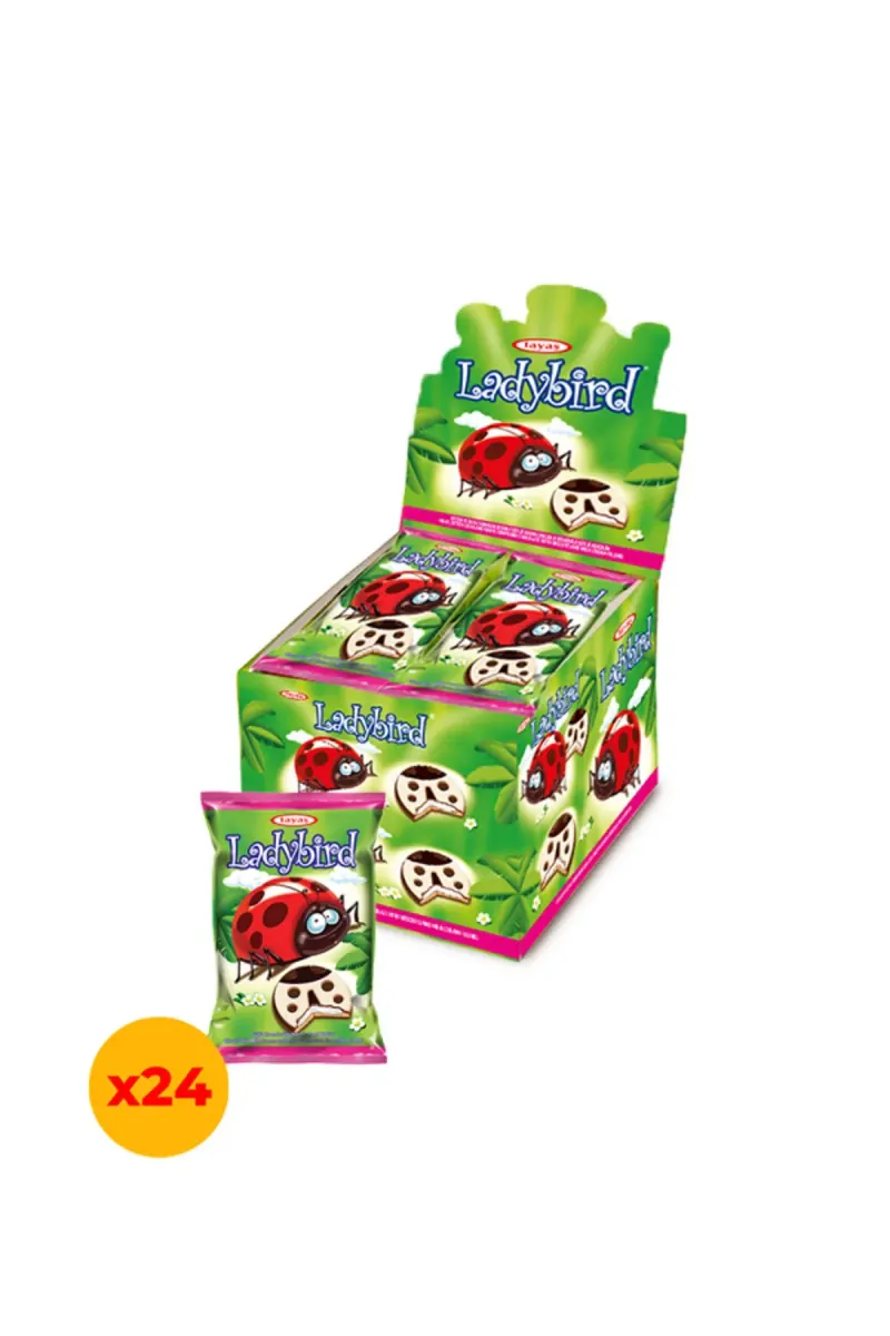 Lady Bird biscuits with milk 25 gr x 24 pieces in a box