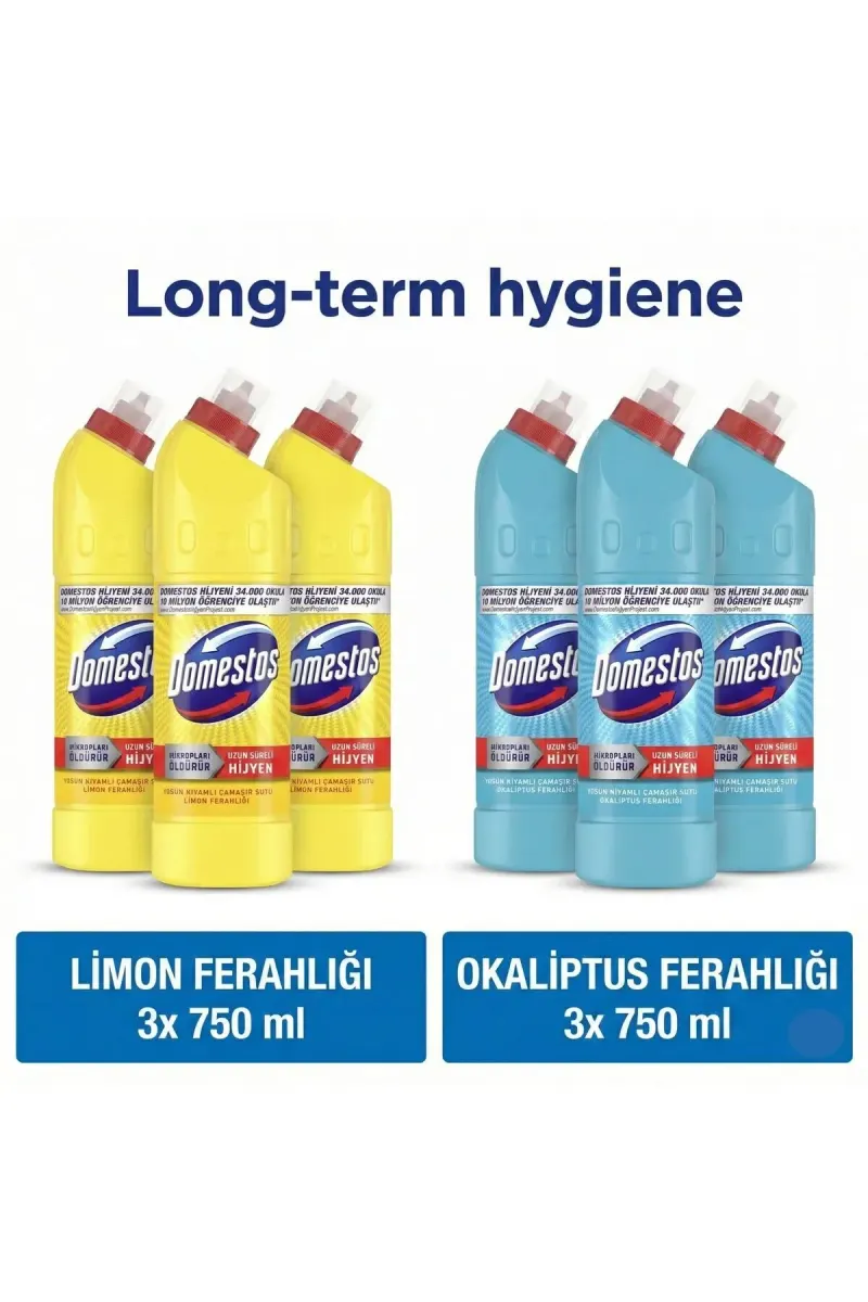 Bleach Lemon Freshness 750 ml X3 + Bleach Eucalyptus Freshness 750 ml X3