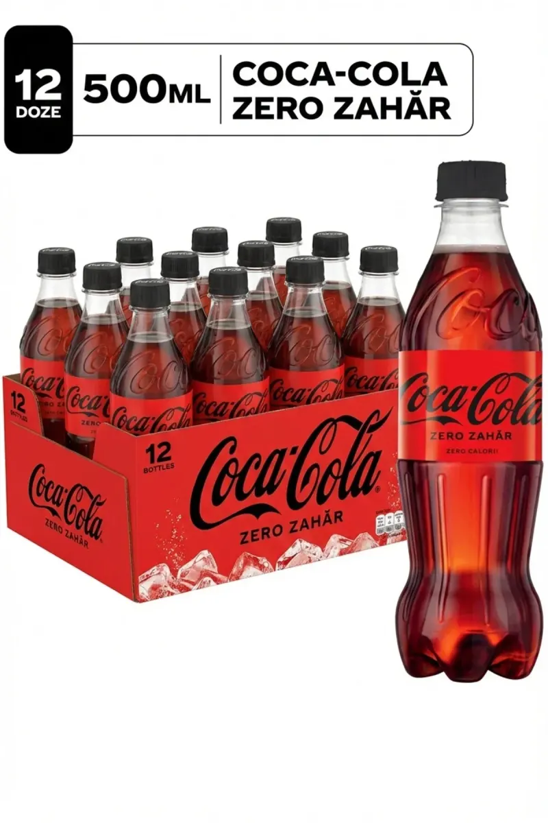COCA COLA ZERO, 500 ML x 12 PIECES, PET