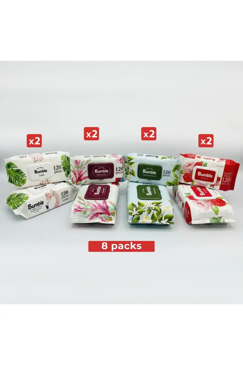 8-Pack Mixed Value Pack - 8 x 120 Sheets Wet Wipes