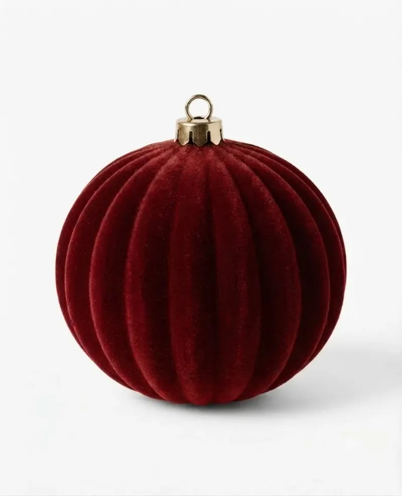Glob Catifea Burgundy cu Decor 12 cm