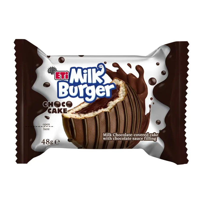 ETi Milk Burger Prajitura Ciocolata & Lapte 48 g