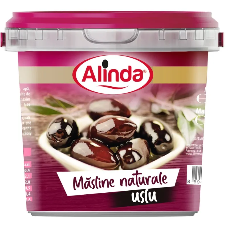 Alinda Masline Naturale Uslu in Saramura Calibrul 280 - 320 1 Kg