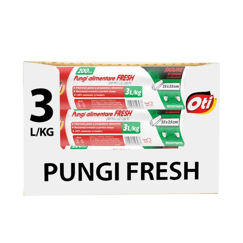 Oti Pungi Alimentare 3 L 35 x 25 cm 200 bucati