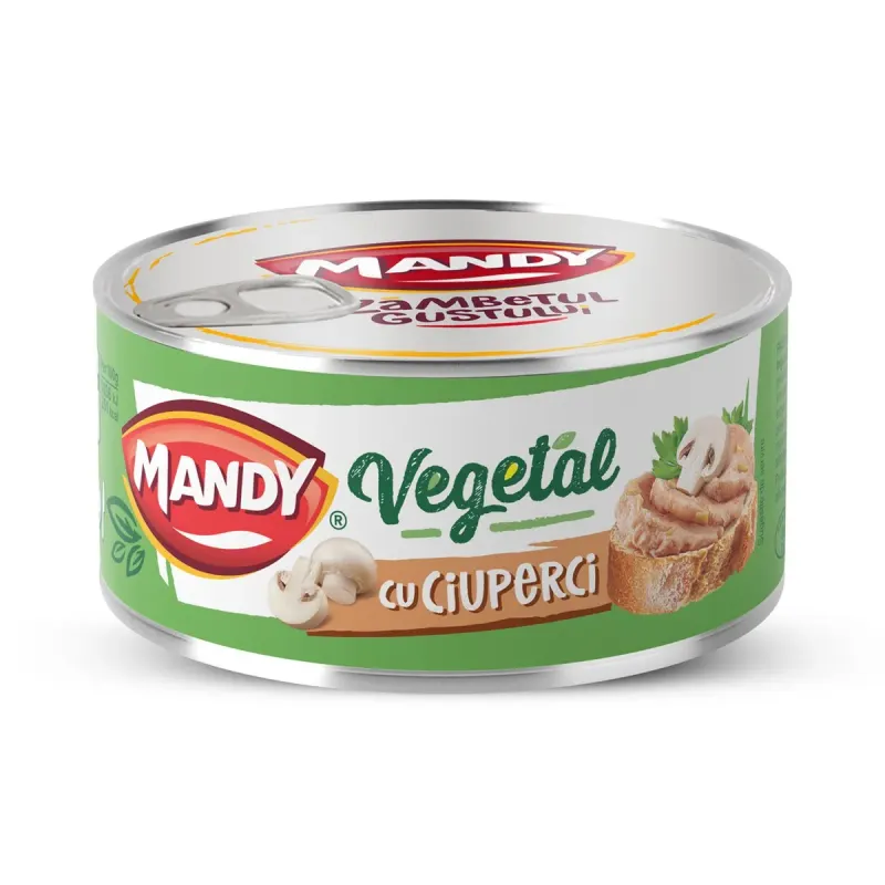 MANDY Pasta Vegetala cu Ciuperci 6 x 120 g