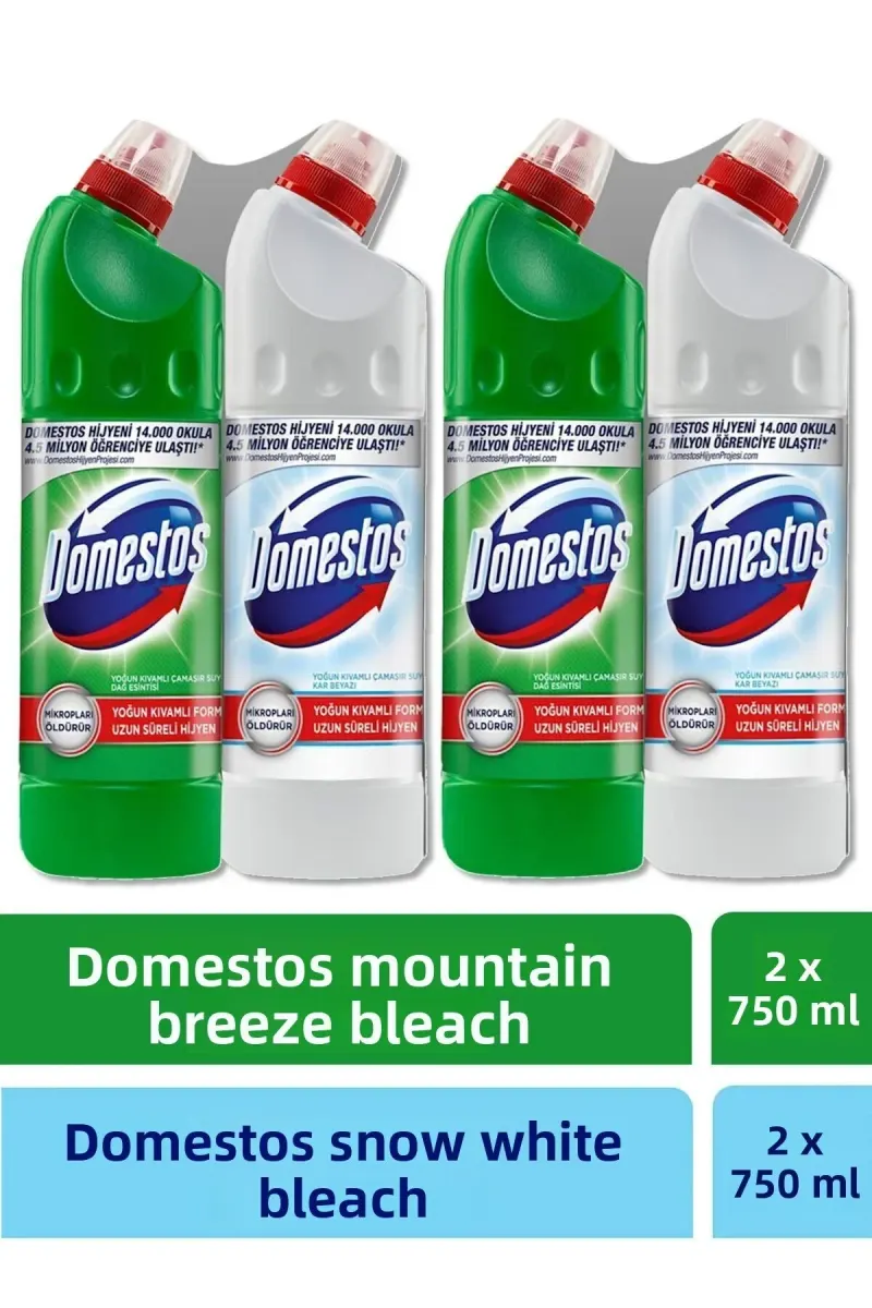Bleach 750 ml X 4 Pieces (Mountain Breeze 750 ml x 2 Pieces + Snow White 750 ml x 2 Pieces)