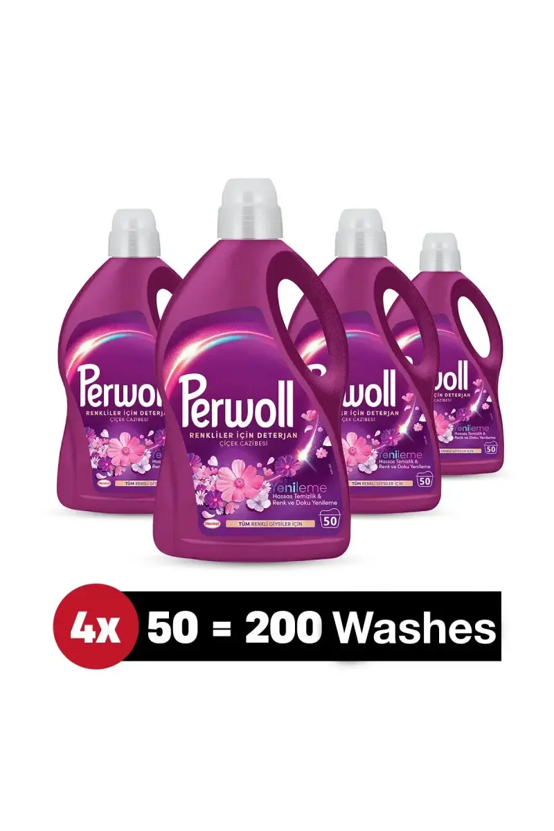 "Flower Attraction" Liquid Detergent for Colored 2.7 L x 4 (200 Washes)
