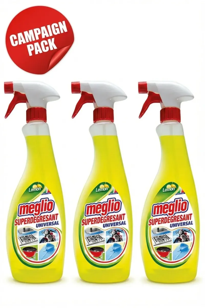 Spray, universal degreaser, with lemon scent, 3 x 750 ml