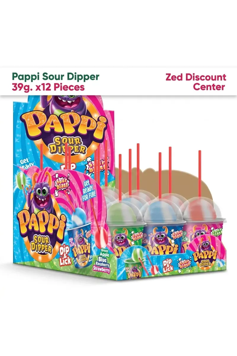 Sour Dipper 39g. x12 Pieces (Green Apple, Strawberry and Blue Raspberry)