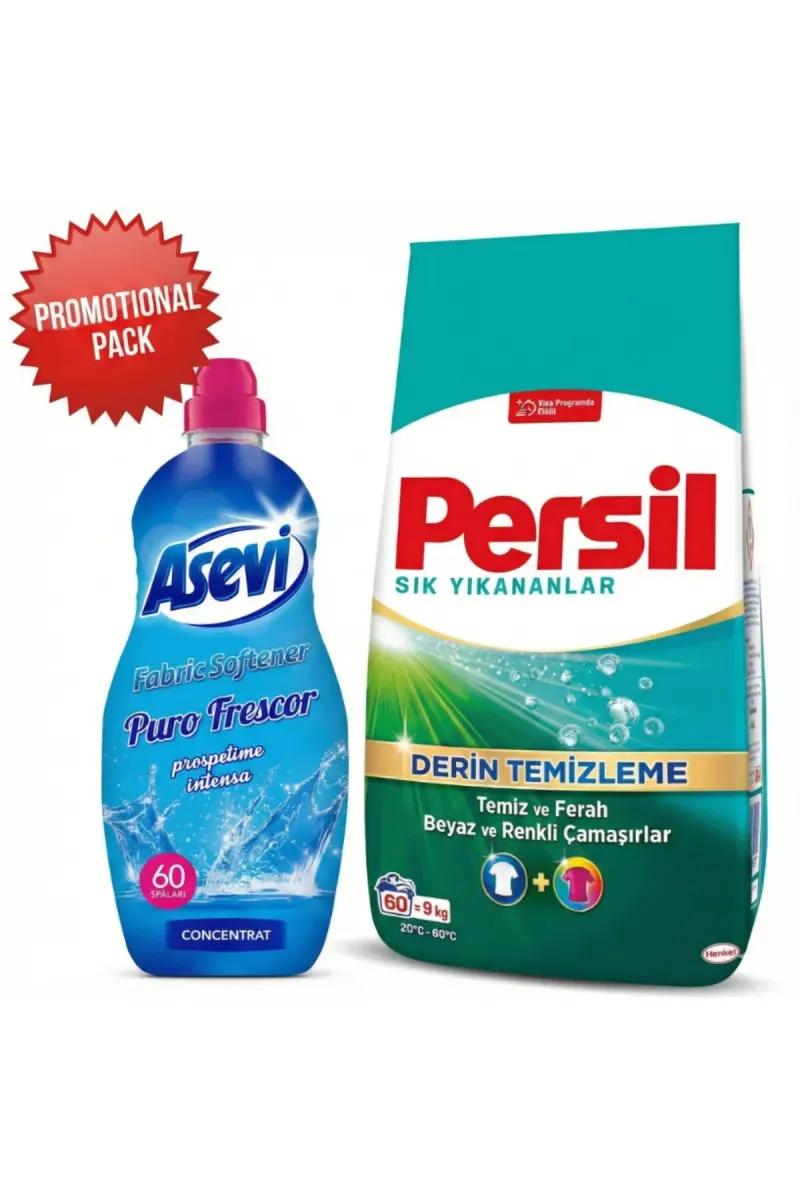 Promotional Set - Deep Clean 9kg Powder and Asevi Intense Fabric Softener 1.44L