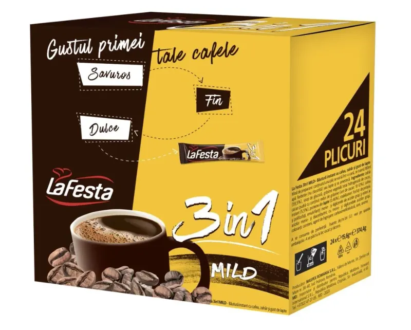 LA FESTA Cafea Solubila 3in1 Mild 24 x 15,6 g