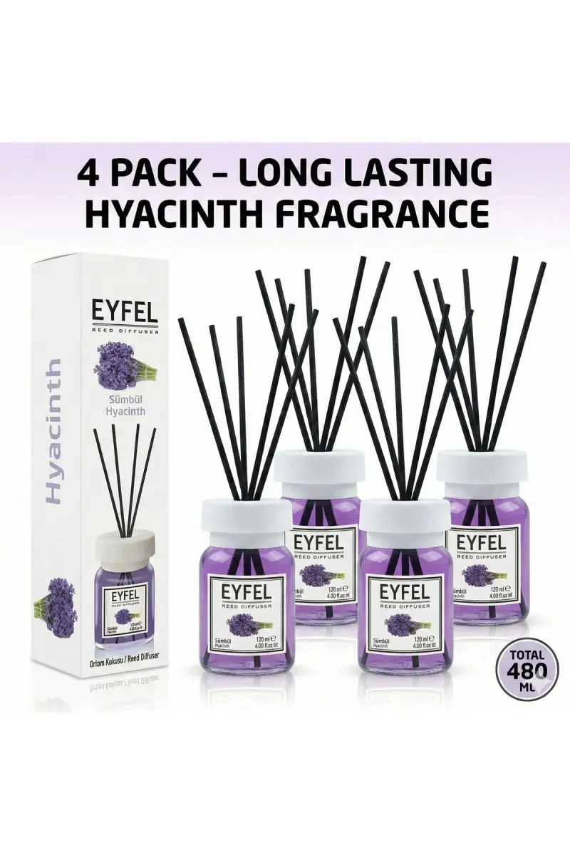 Room Freshener with Sticks, Hyacinth, 120ml x4
