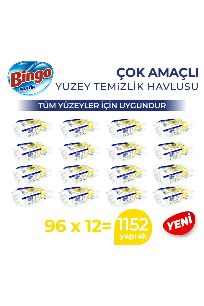 Surface Cleaning Towel, Lemon, 96 Pieces X12 cm (1152 sheets)