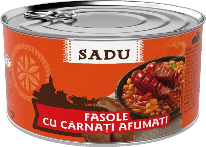 SADU Fasole Cu Carnati 6 x 400 g