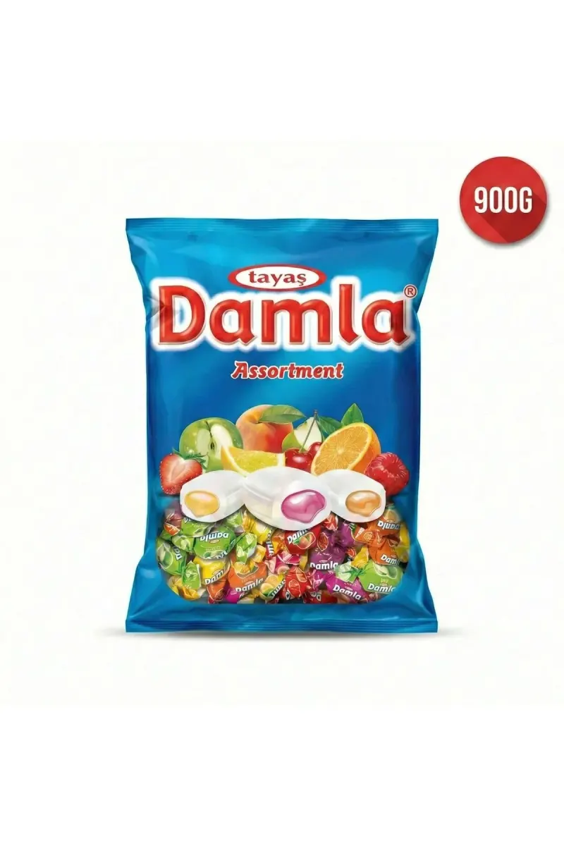 Damla Assorted Fruit Flavored Soft Candies 900g