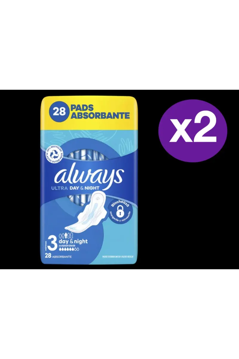 Absorbents Ultra Night Quattro, 28 pcs x 2
