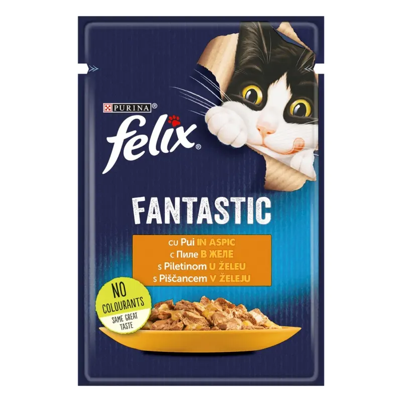 felix FANTASTIC Hrana pentru Pisici cu Pui in Aspic 85 g