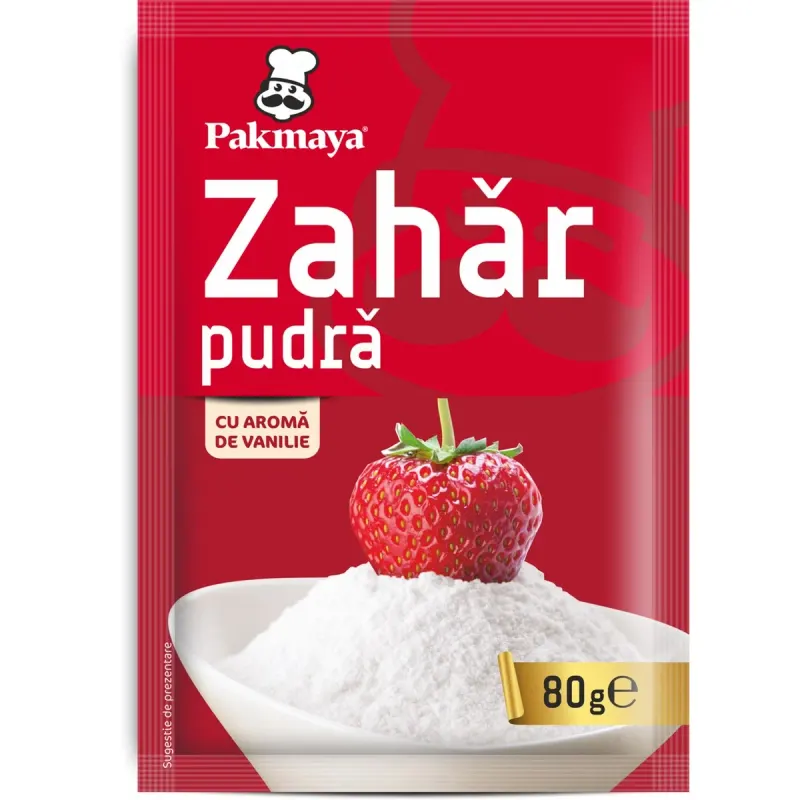 Pakmaya Zahar Pudra cu Aroma de Vanilie 4 x 80 g