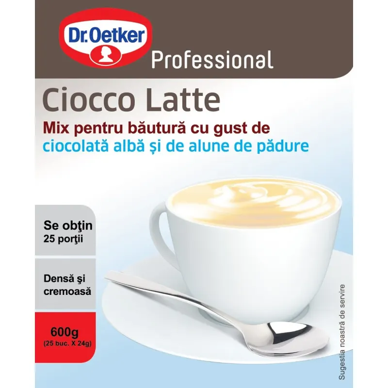 Dr.Oetker Professional Mix pentru Ciocco Latte Ciocolată Albă și Alune de Pădure 25 x 24 g