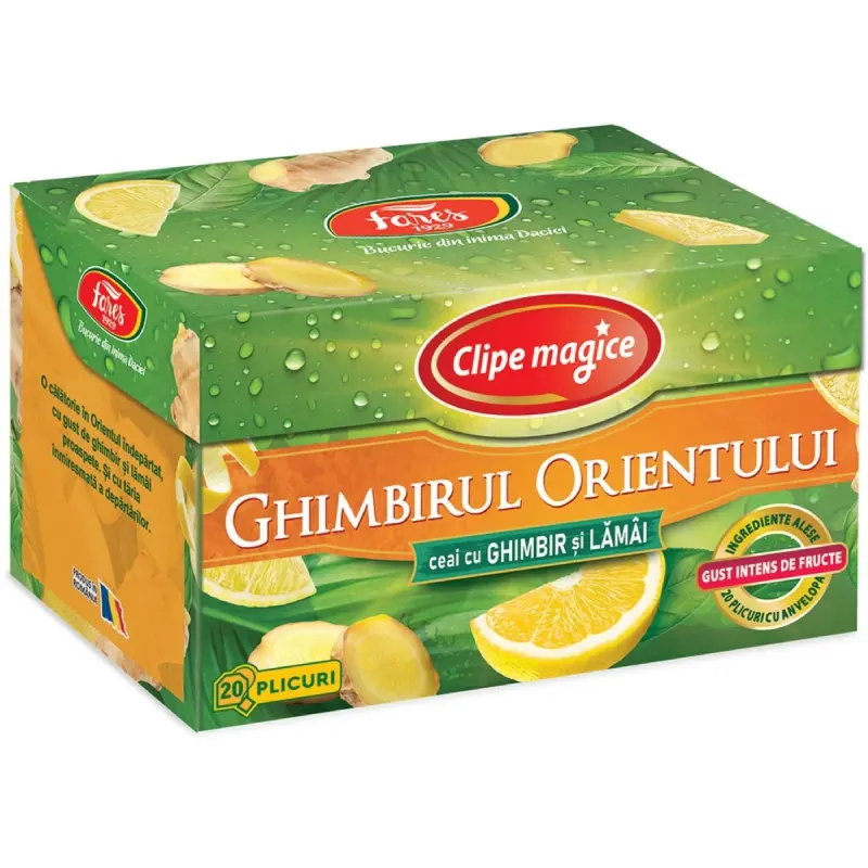 Fares Clipe Magice 20 Plicuri x 2 g Ceai Ghimbir & Lamaie 40 g