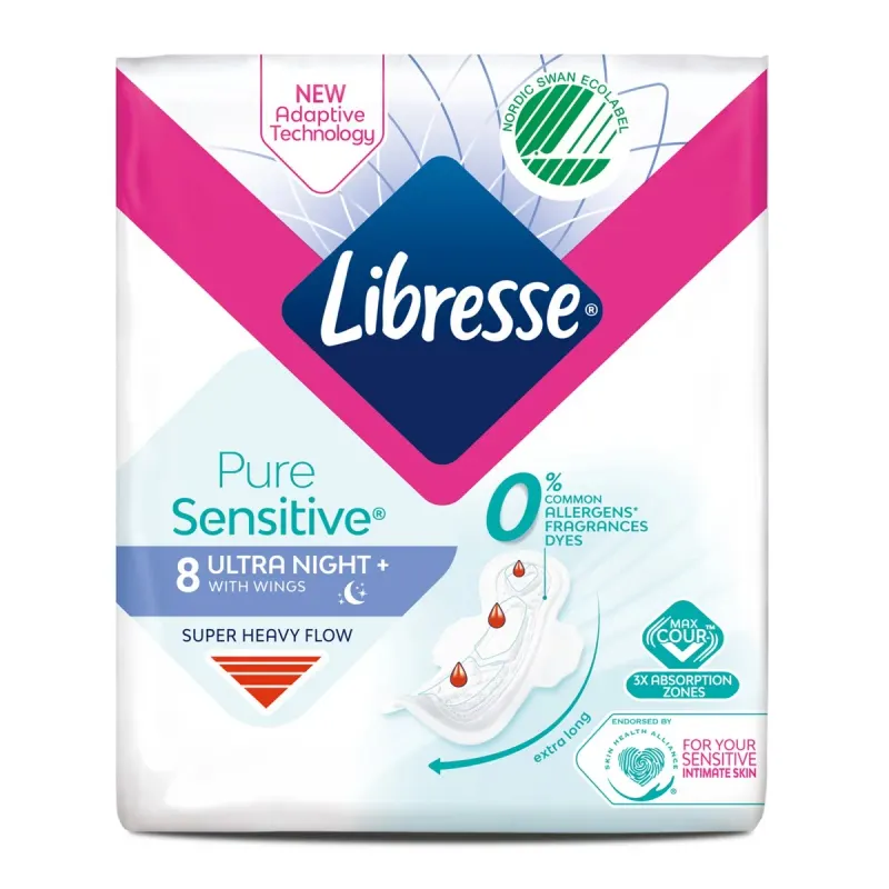 Libresse Pure Sensibil Noapte 8 Absorbante