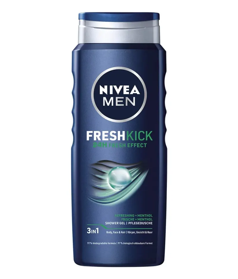 NIVEA Men Fresh Kick Gel Dus 500 ml