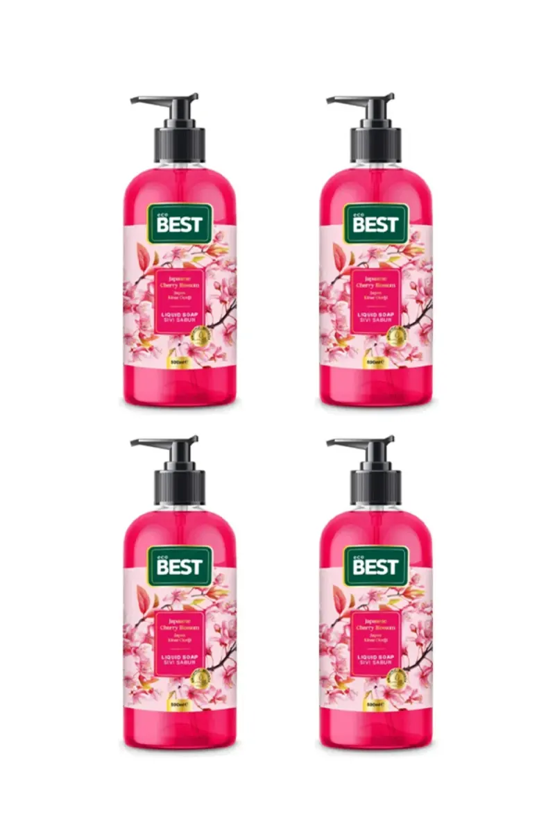 Japanese Cherry Blossom Scented Liquid Soap 500ml (Pack of 4)