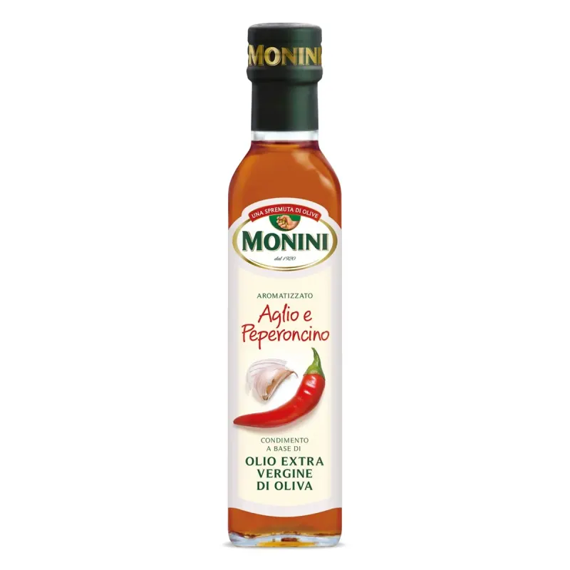 MONINI Condiment cu Ulei Extravirgin Aromatizat Usturoi & Chili 250 ml