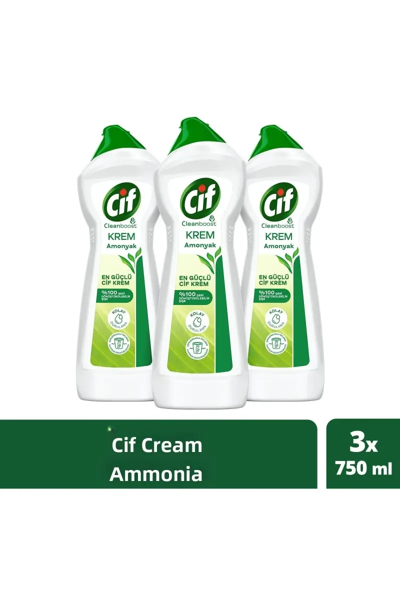 Cream Surface Cleaner Ammonia Chlorine Paint Phosphate Paraben Free 750 ml 3 Pcs