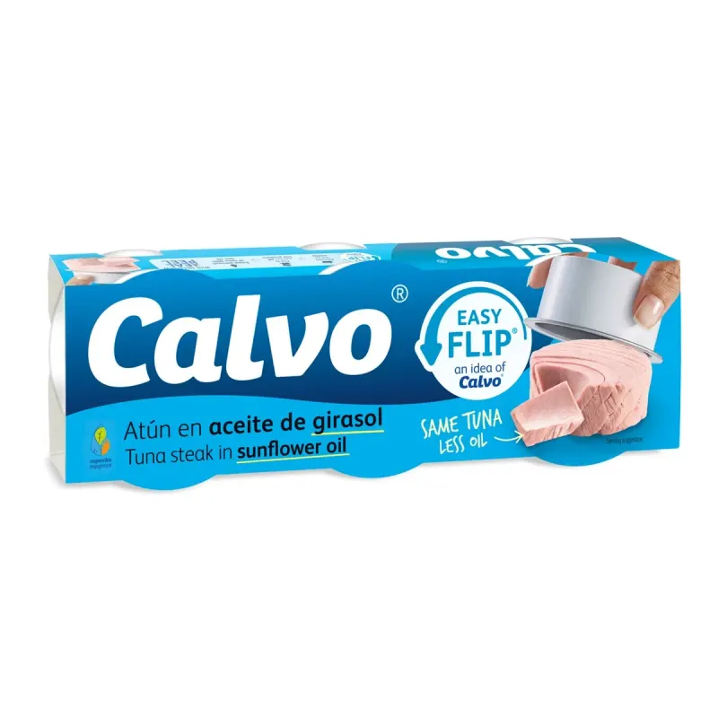 Calvo 3 Conserve Ton in Ulei Floarea Soarelui 195 g