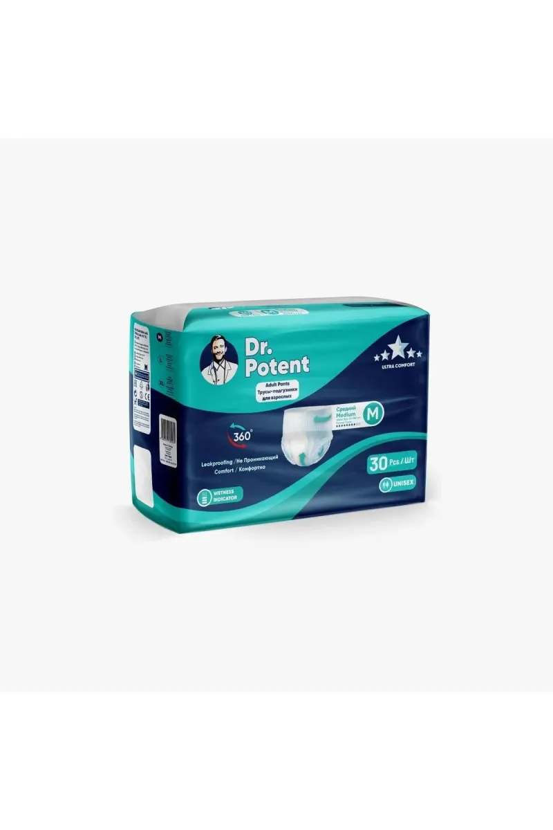Dr.Potent Medium (M) Size Absorbent Adult Diaper Pants, 30 Pieces