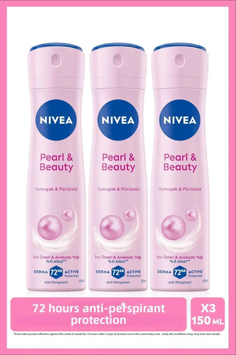 Women's Spray Deodorant Pearl&Beauty 150ml, 48 Hour Anti-Perspirant Protection, X3 Pieces