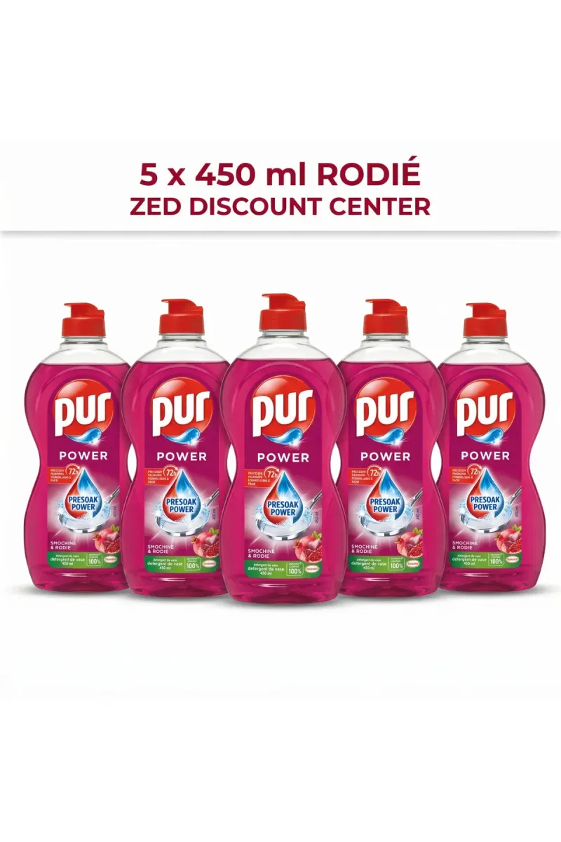Pur Power Figs and Pomegranates Dishwashing Detergent, 5x 450ml